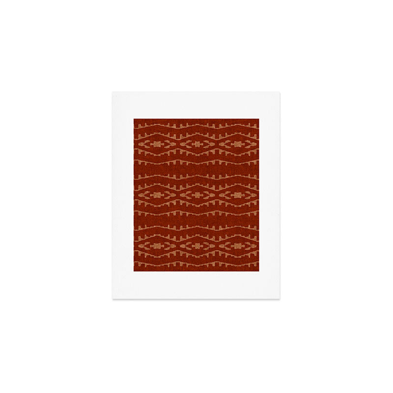 Country Western Pattern in Terracotta Earthtones Art Print Gallery Image 1