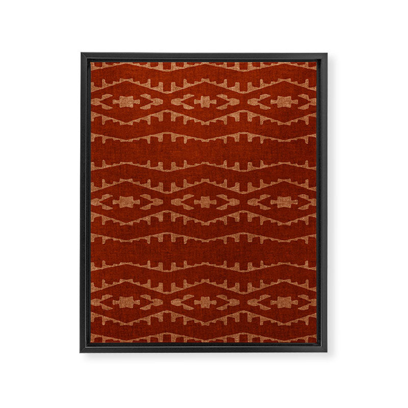 Country Western Pattern in Terracotta Earthtones Framed Canvas Print Gallery Image 8