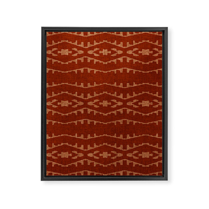 Country Western Pattern in Terracotta Earthtones Framed Canvas Print Gallery Image 1