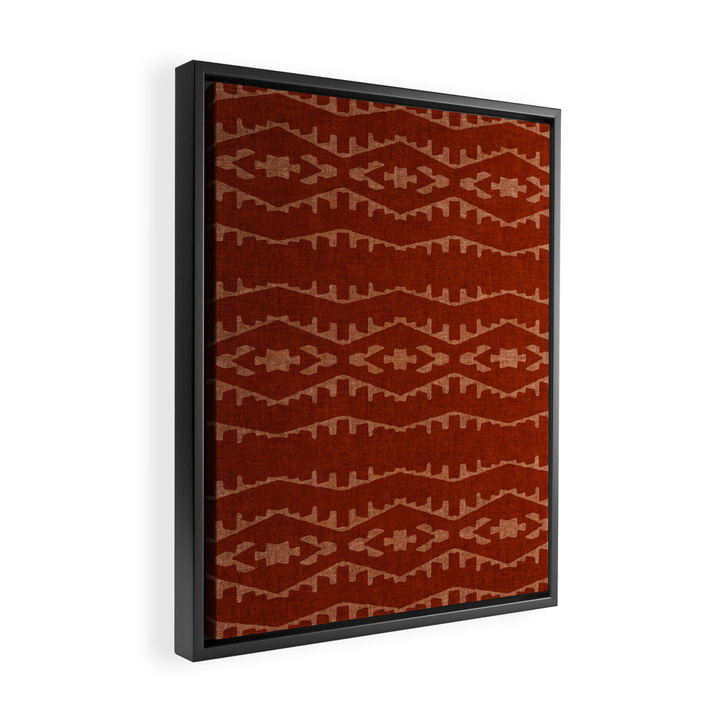 Country Western Pattern in Terracotta Earthtones Framed Canvas Print Gallery Image 2