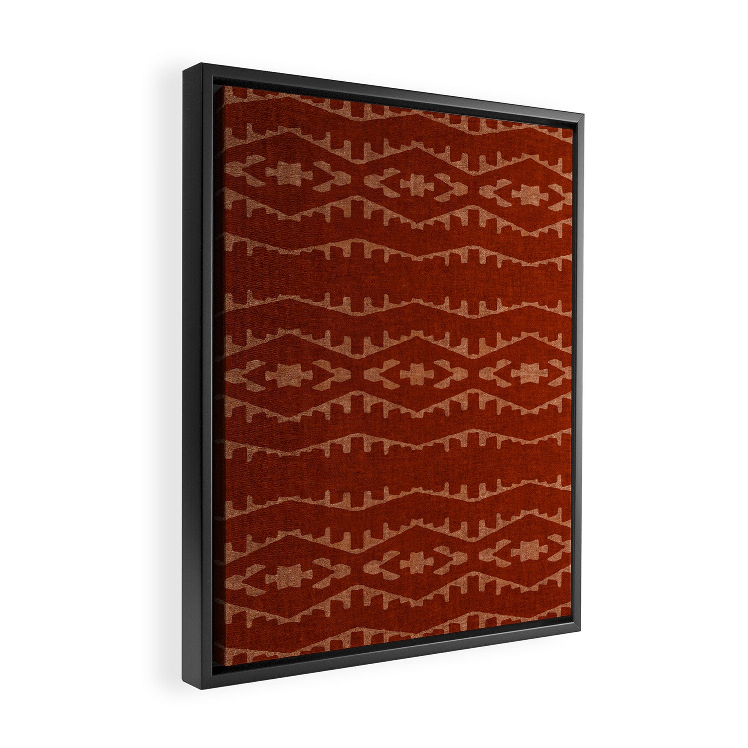 Country Western Pattern in Terracotta Earthtones Framed Canvas Print Gallery Image 2