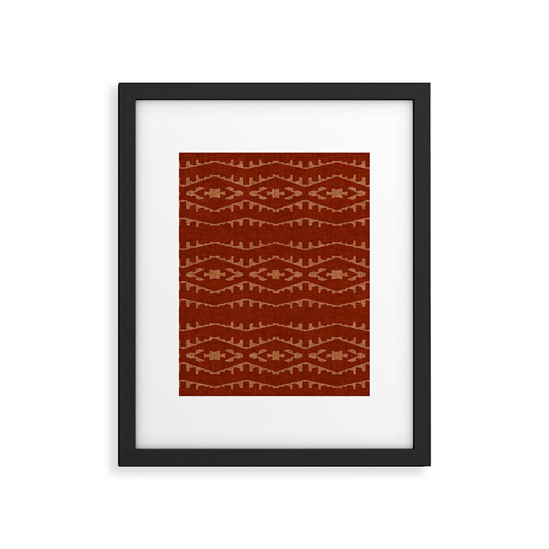 Country Western Pattern in Terracotta Earthtones Framed Art Print Gallery Image 6