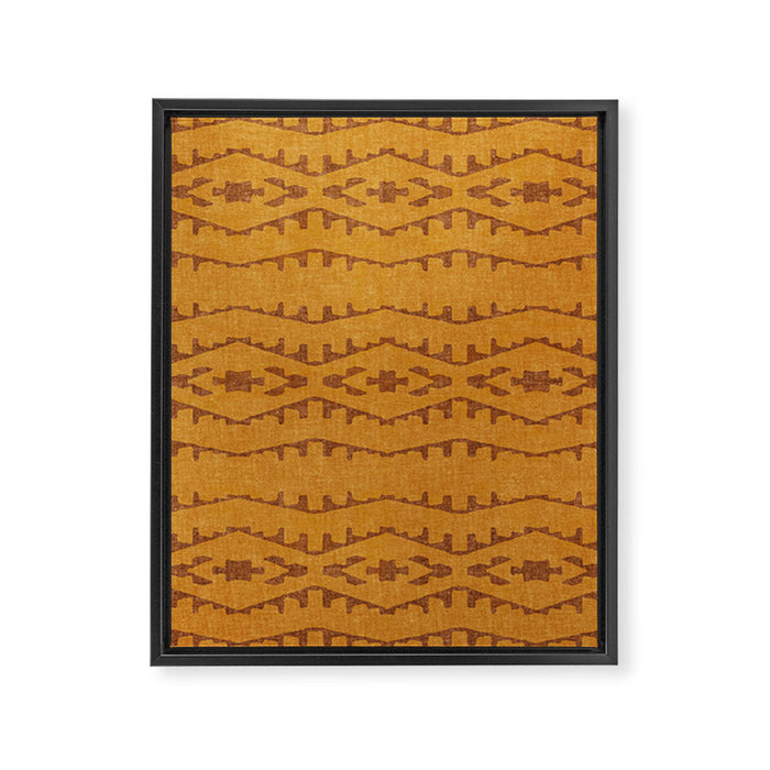 Country Western Pattern in Yellow Framed Canvas Print Gallery Image 1