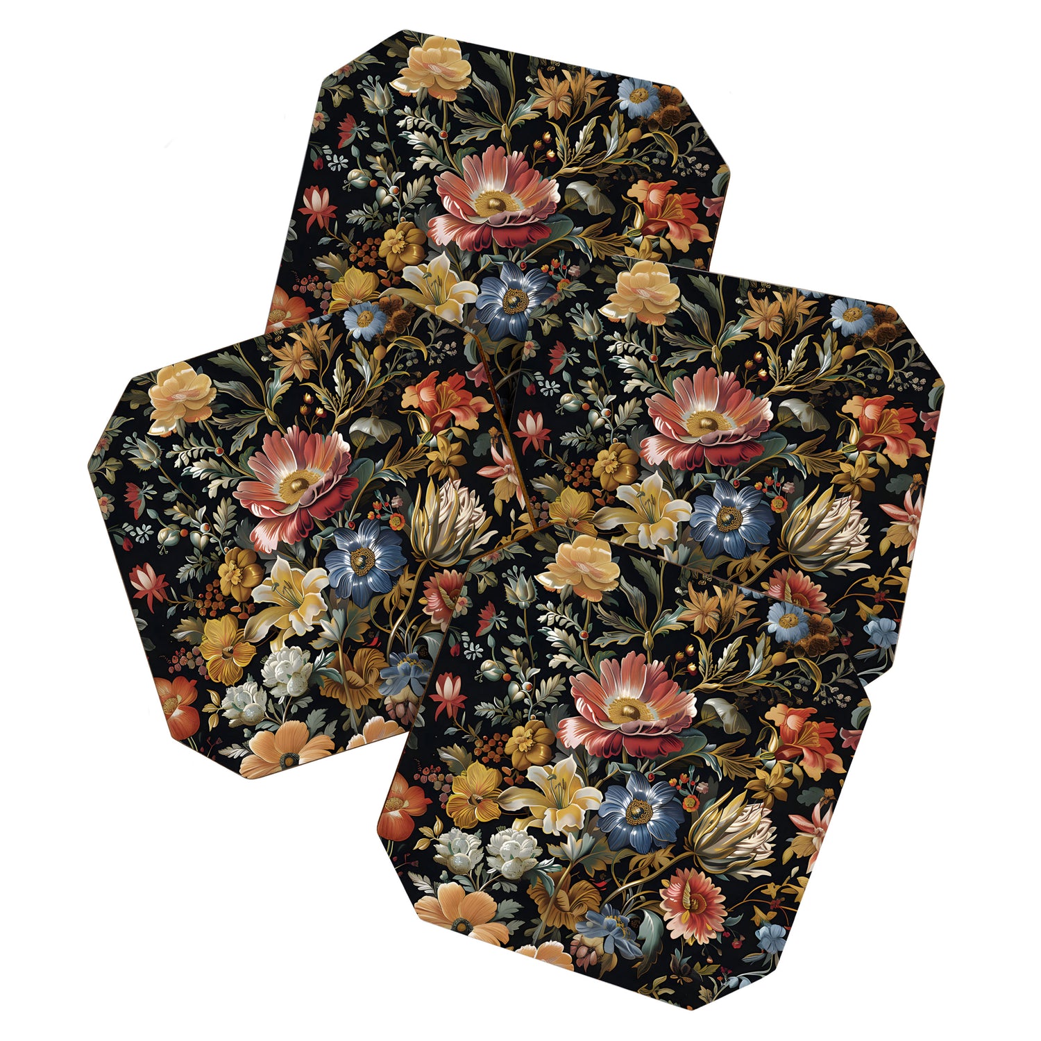 Countryside Bloom Ethereal Dark Floral Coaster Gallery Image 1