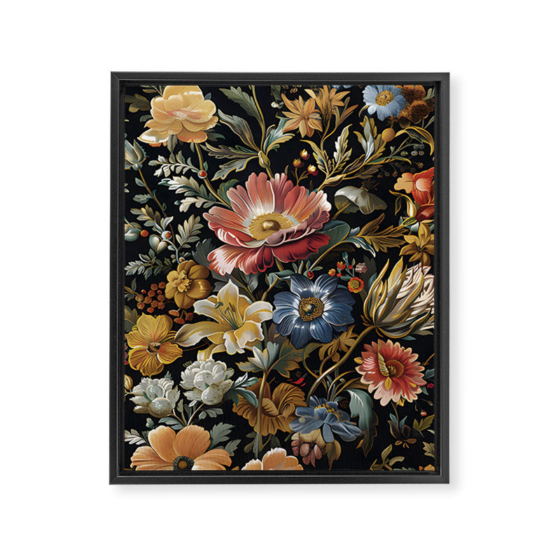 Countryside Bloom Ethereal Dark Floral Framed Canvas Print Gallery Image 8