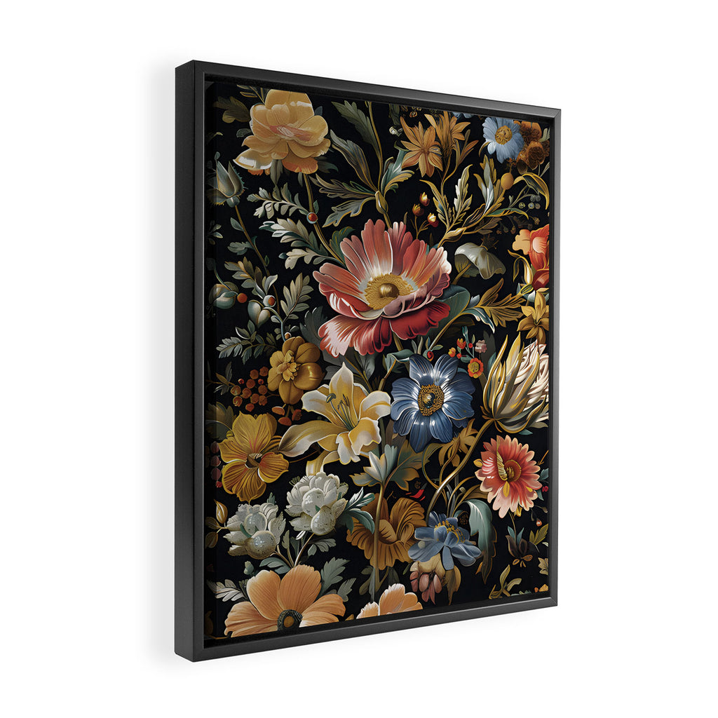 Countryside Bloom Ethereal Dark Floral Framed Canvas Print Gallery Image 2
