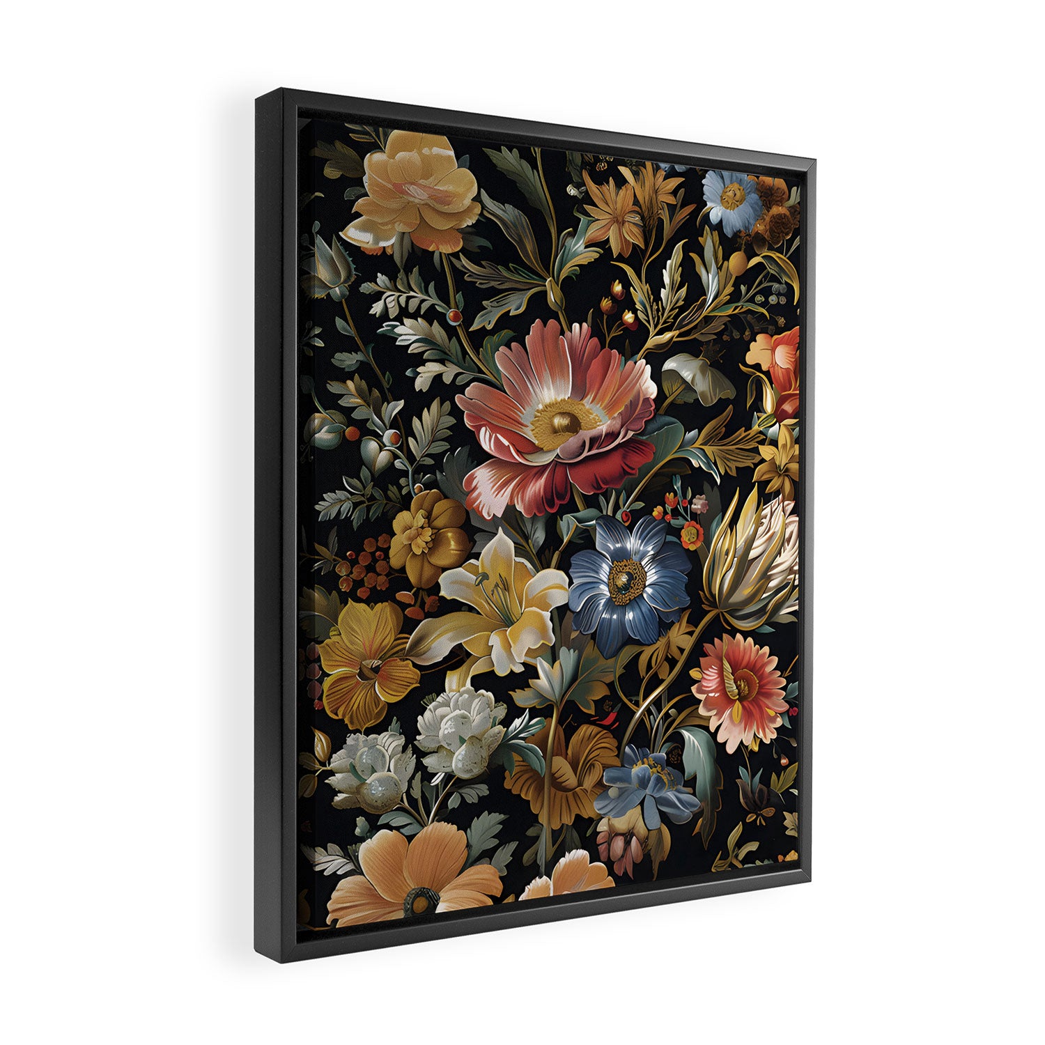 Countryside Bloom Ethereal Dark Floral Framed Canvas Print Gallery Image 2