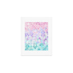 Cute Mermaid Pattern, Light Pink, Purple, Teal Art Print Gallery Image 1