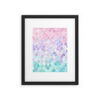 Cute Mermaid Pattern, Light Pink, Purple, Teal Framed Art Print Gallery Image 4