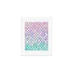 Cute Mermaid Pattern, Pink, Purple, Teal, Pastel Aesthetics Art Print Gallery Image 1