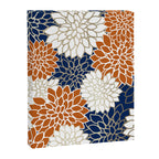 Dahlia Blooms, Terracotta, Navy, Gold, White Canvas Print Gallery Image 8