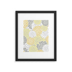 Dahlia Floral Blooms, Soft Yellow, Gray, White Framed Art Print Gallery Image 6