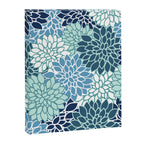 Dahlia Floral Blooms, Teal, Blue White Canvas Print Gallery Image 8