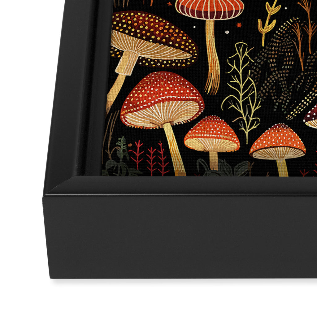 Dark Forest Magic Mushrooms Art Framed Canvas Print Gallery Image 3