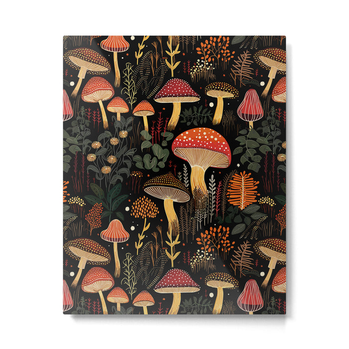Dark Forest Magic Mushrooms Art Metal Print Gallery Image 1