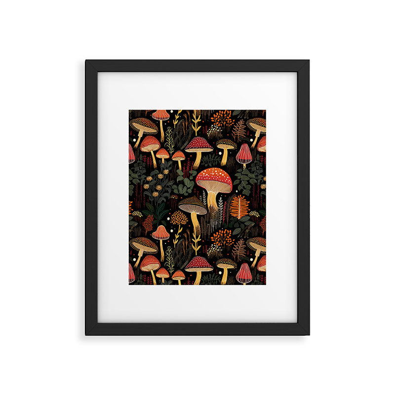 Dark Forest Magic Mushrooms Art Framed Art Print Gallery Image 6
