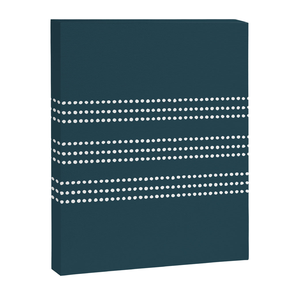 Dark Teal Ethnic Spotted Striped Canvas Print Gallery Image 8