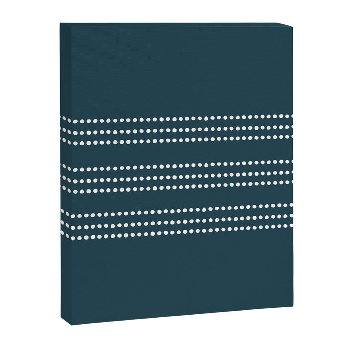 Dark Teal Ethnic Spotted Striped Canvas Print Gallery Image 1