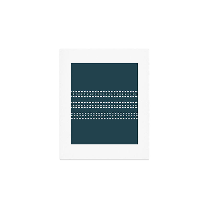Dark Teal Ethnic Spotted Striped Art Print Gallery Image 1