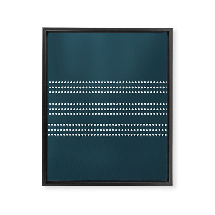Dark Teal Ethnic Spotted Striped Framed Canvas Print Gallery Image 1