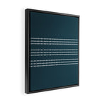 Dark Teal Ethnic Spotted Striped Framed Canvas Print Gallery Image 2