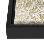 Decorative Art Deco, Leaves, Floral Prints, White and Gold Framed Canvas Print Gallery Image 3