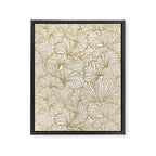 Decorative Art Deco, Leaves, Floral Prints, White and Gold Framed Canvas Print Gallery Image 8