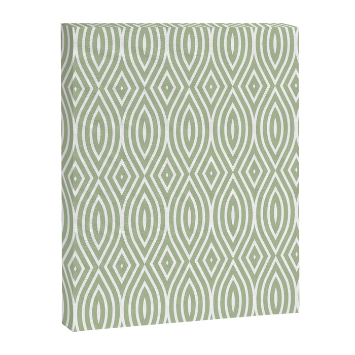 Decorative Boho Geo Pattern, Sage Green and White Canvas Print Gallery Image 1