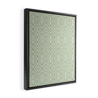 Decorative Boho Geo Pattern, Sage Green and White Framed Canvas Print Gallery Image 2