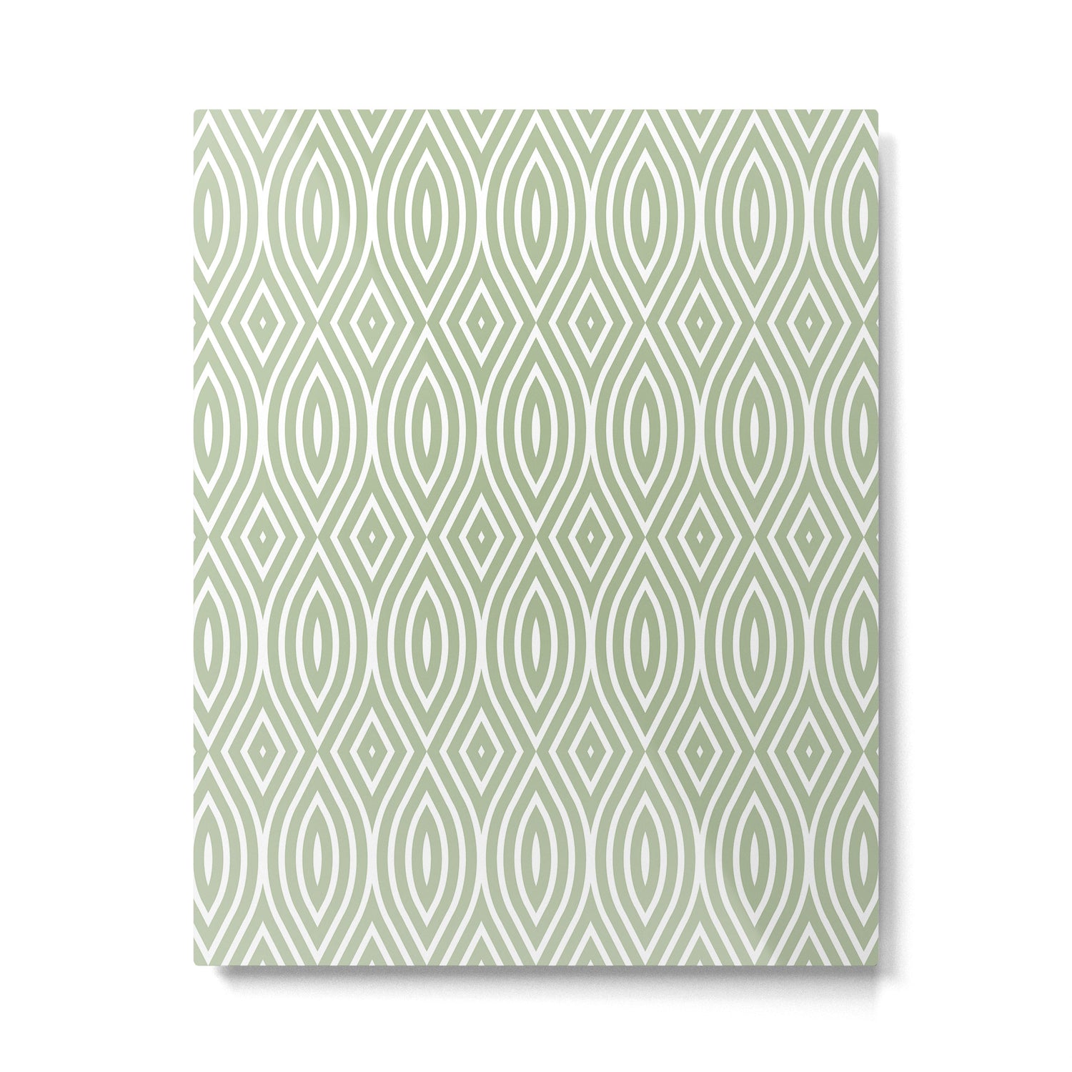 Decorative Boho Geo Pattern, Sage Green and White Metal Print Gallery Image 6