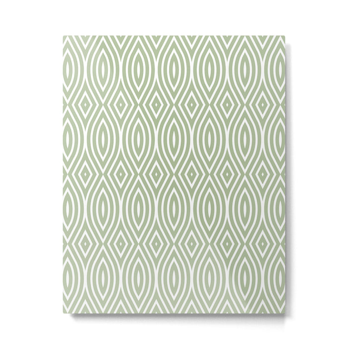 Decorative Boho Geo Pattern, Sage Green and White Metal Print Gallery Image 1