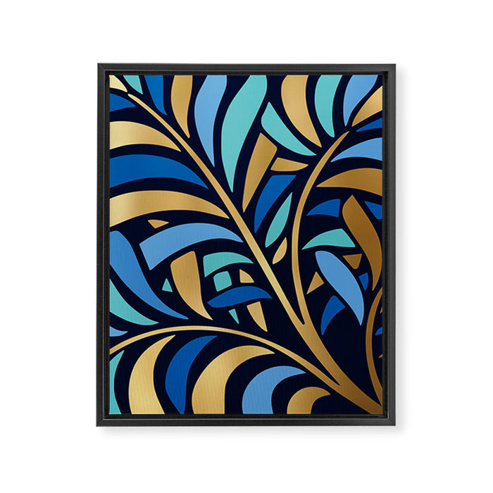 Decorative Floral Leaf Framed Canvas Print Gallery Image 1