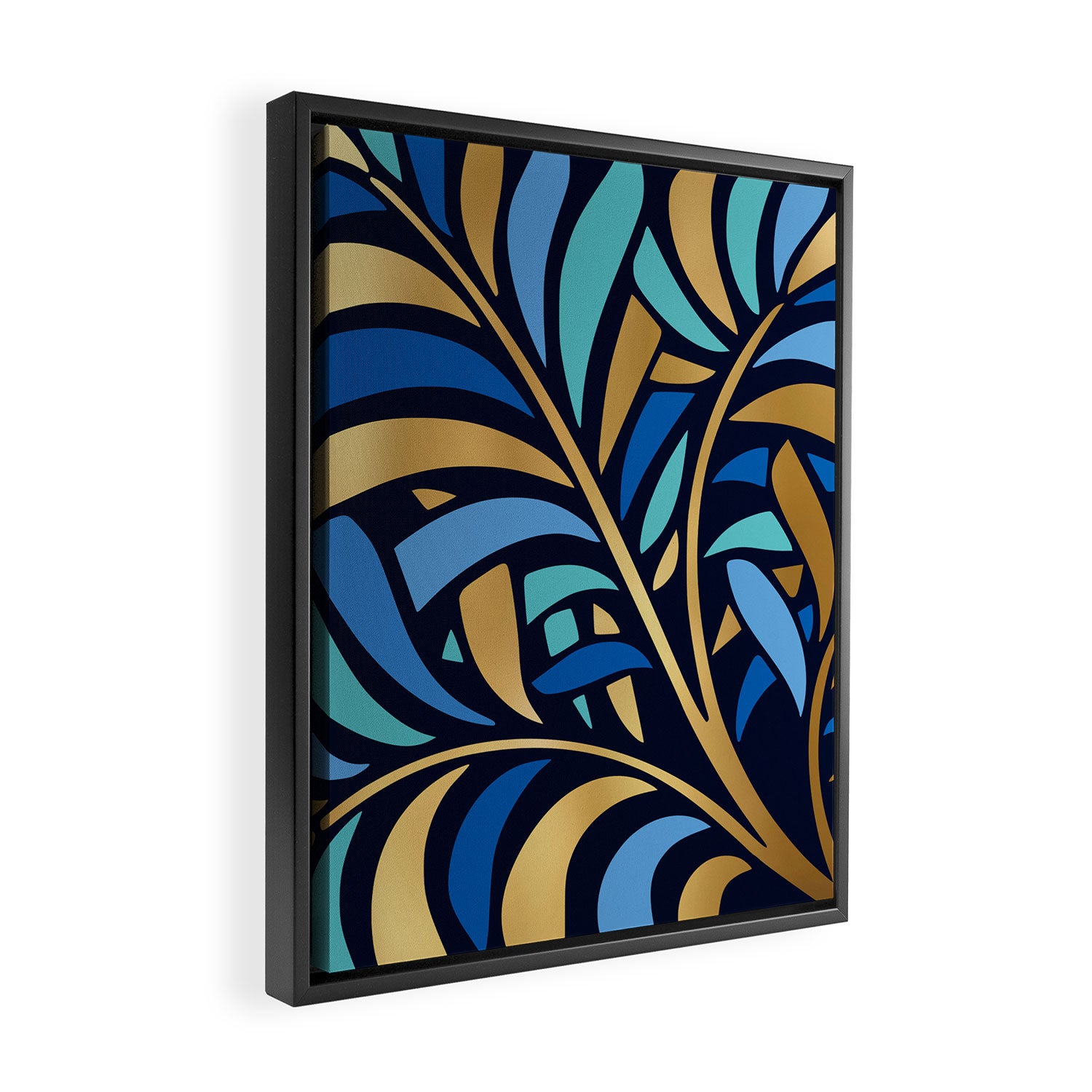 Decorative Floral Leaf Framed Canvas Print Gallery Image 2