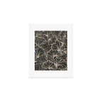 Decorative Leaf Pattern, Floral Prints, Cream and Black Art Print Gallery Image 1
