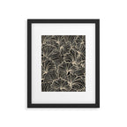 Decorative Leaf Pattern, Floral Prints, Cream and Black Framed Art Print Gallery Image 6