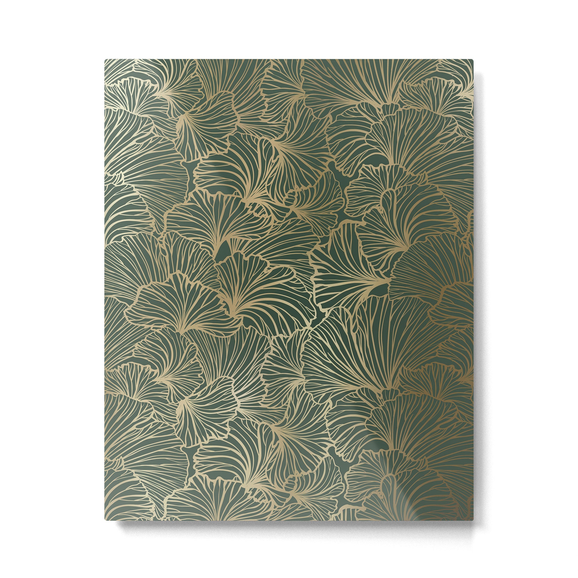 Decorative Nature Pattern, Floral Prints, Green and Gold Metal Print Gallery Image 6