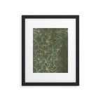 Decorative Nature Pattern, Floral Prints, Green and Gold Framed Art Print Gallery Image 6