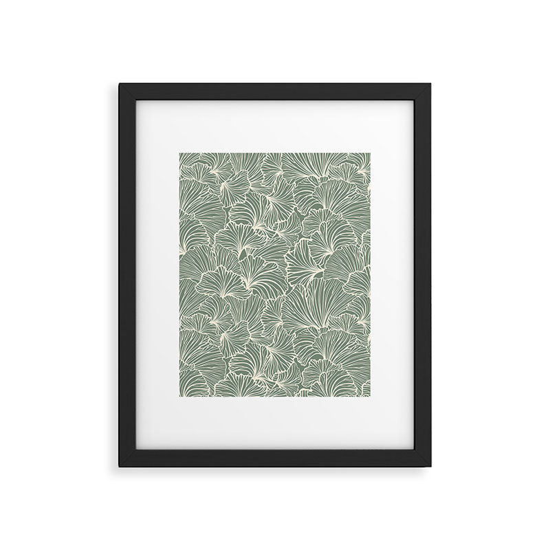 Decorative Nature Pattern, Sage Green and Ivory, Floral Prints Framed Art Print Gallery Image 6