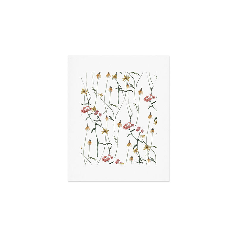 Delicate Wildflowers Floral Watercolor Art Print Gallery Image 1