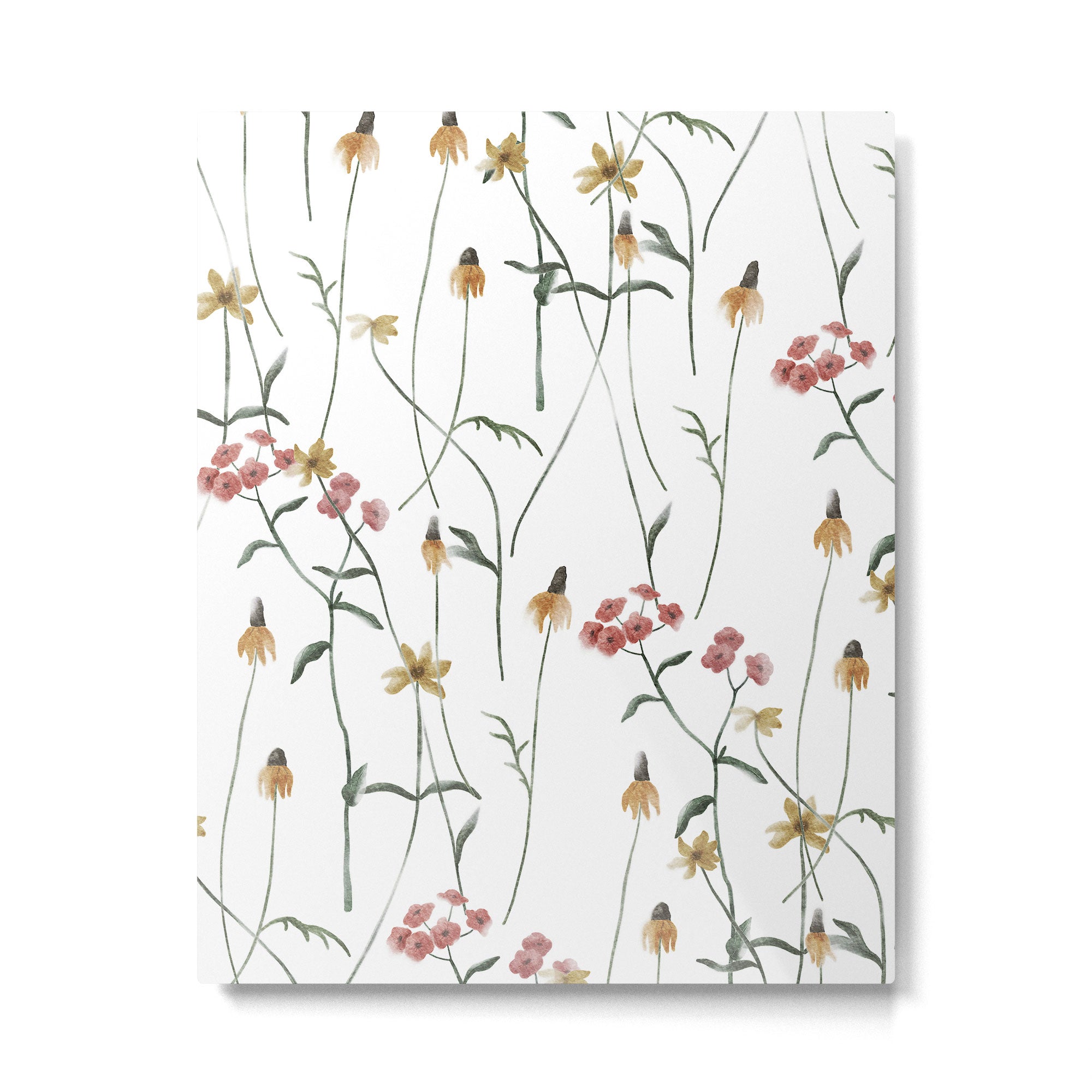 Delicate Wildflowers Floral Watercolor Metal Print Gallery Image 6