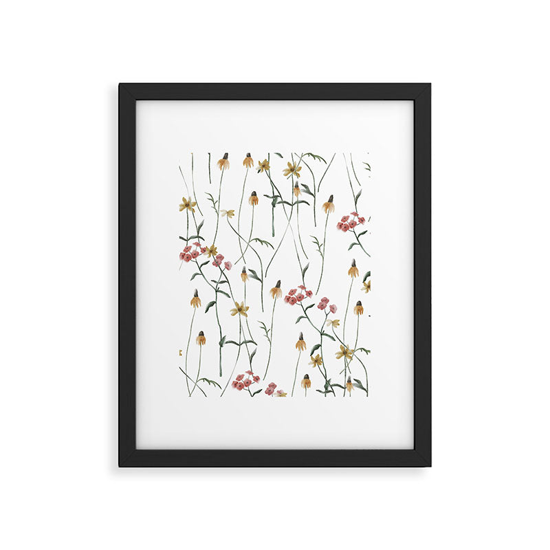Delicate Wildflowers Floral Watercolor Framed Art Print Gallery Image 6