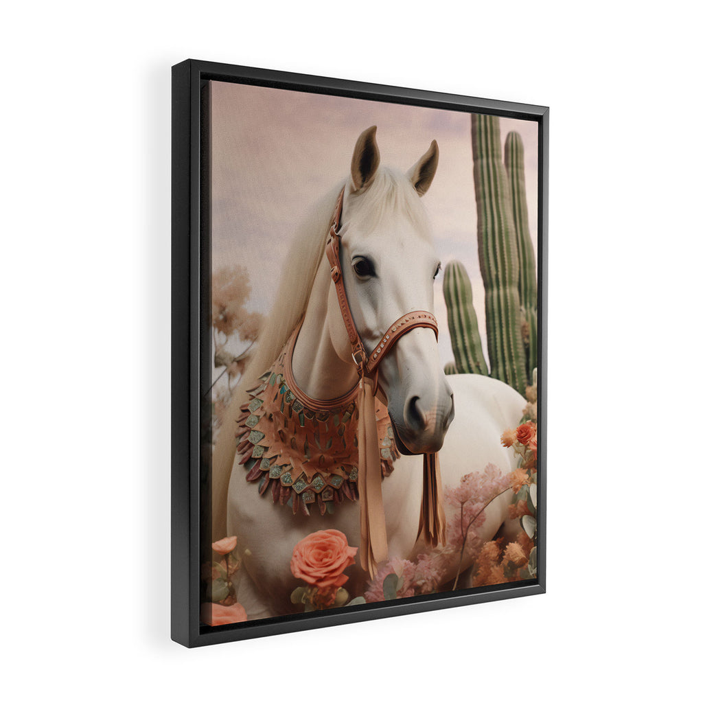 Desert Bohemian Garden Horse Framed Canvas Print Gallery Image 2