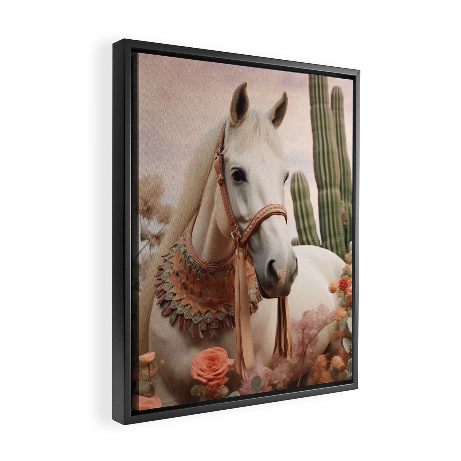 Desert Bohemian Garden Horse Framed Canvas Print Gallery Image 2