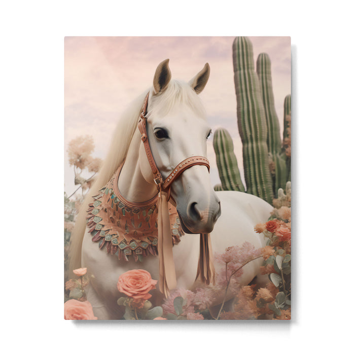Desert Bohemian Garden Horse Metal Print Gallery Image 1