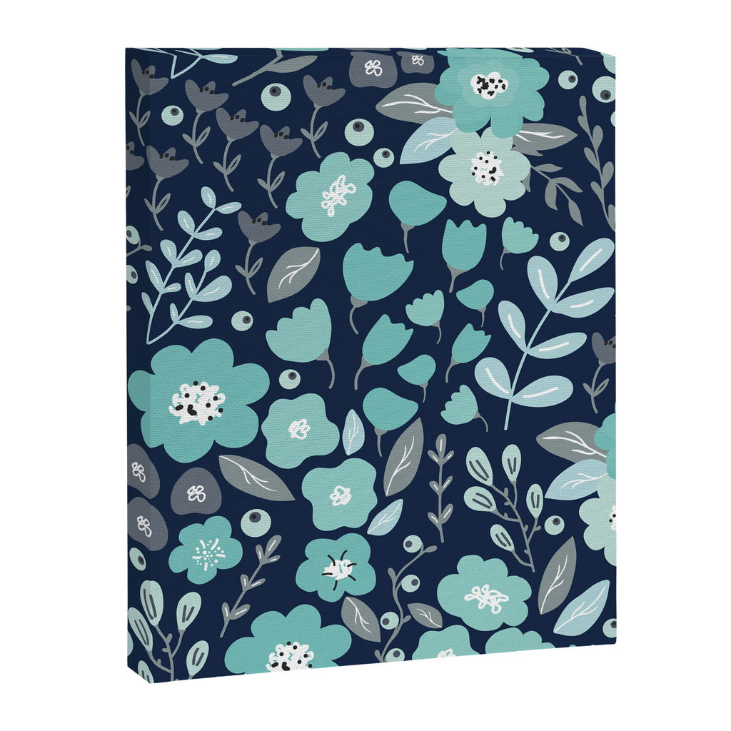Ditsy Florals, Navy and Teal Canvas Print Gallery Image 8