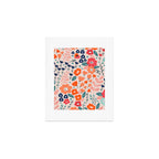 Ditsy Florals, Pink, Orange, Teal, Navy Art Print Gallery Image 1