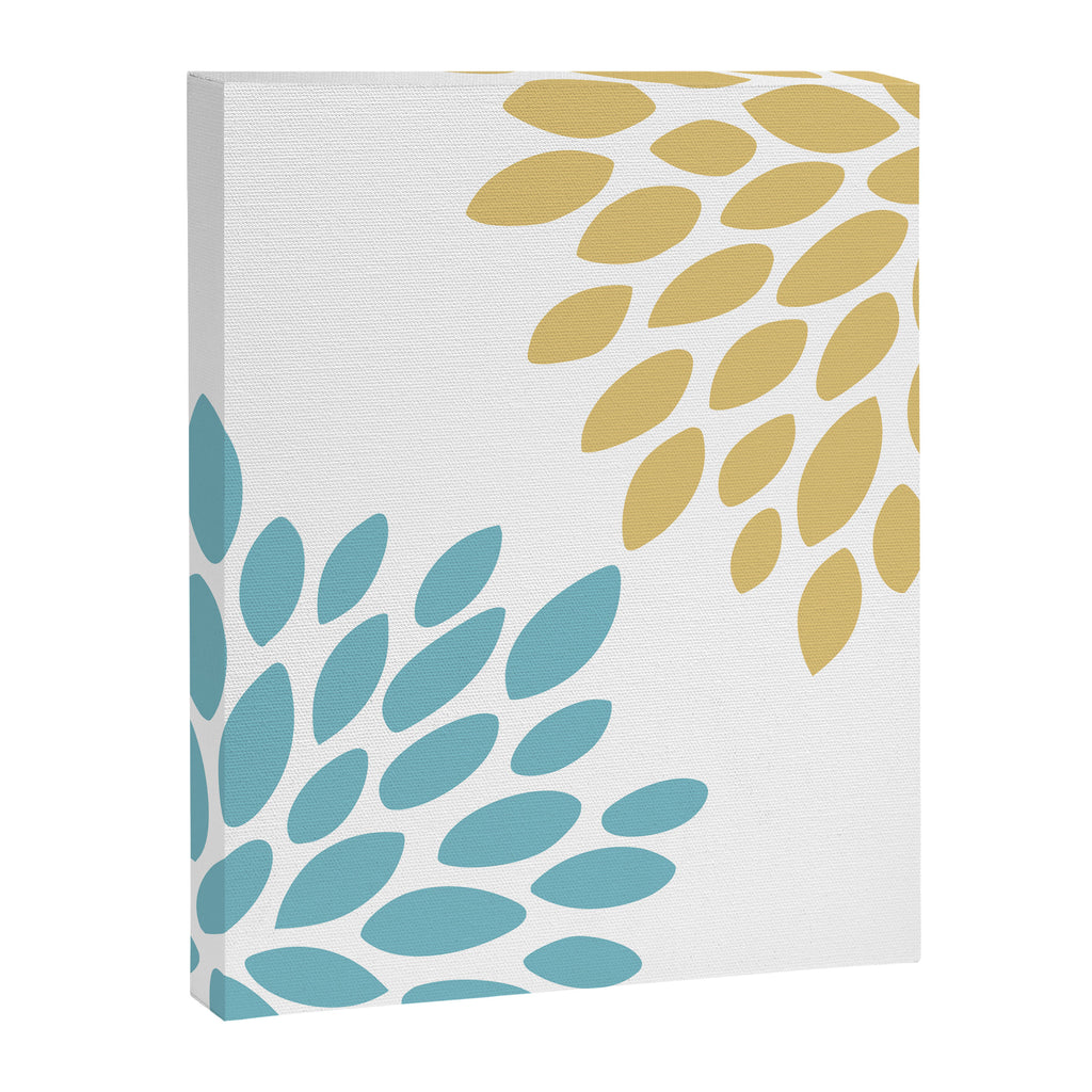 Duo Floral Prints, Yellow and Teal, Design Prints Canvas Print Gallery Image 8