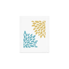 Duo Floral Prints, Yellow and Teal, Design Prints Art Print Gallery Image 1