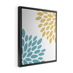 Duo Floral Prints, Yellow and Teal, Design Prints Framed Canvas Print Gallery Image 2