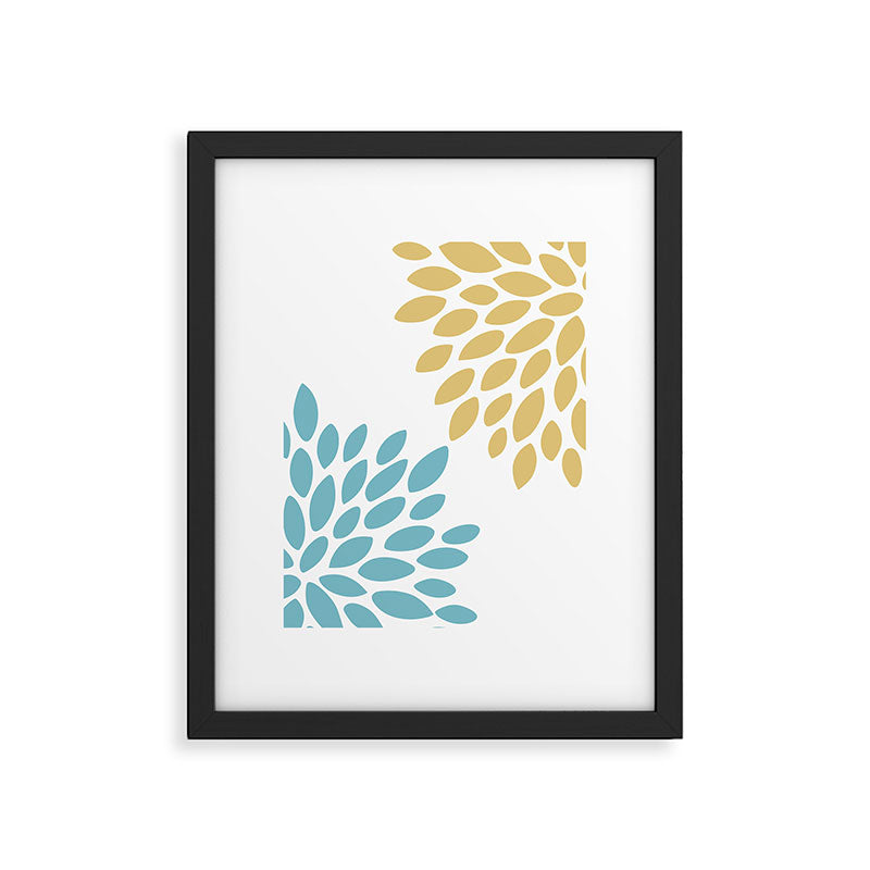 Duo Floral Prints, Yellow and Teal, Design Prints Framed Art Print Gallery Image 6